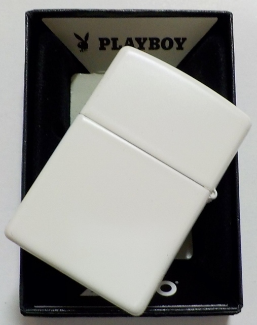 画像: ☆PLAYBOY！人気の・・プレイボーイ  BUNNY HEAD LOGO  白  WHITE Matte Zippo！新品