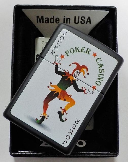 画像: ☆JOKER！ジョーカー ☆POKER☆CASINO☆ USA  BLACK  ZIPPO！新品