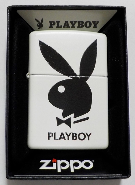 画像: ☆PLAYBOY！人気の・・プレイボーイ  BUNNY HEAD LOGO  白  WHITE Matte Zippo！新品