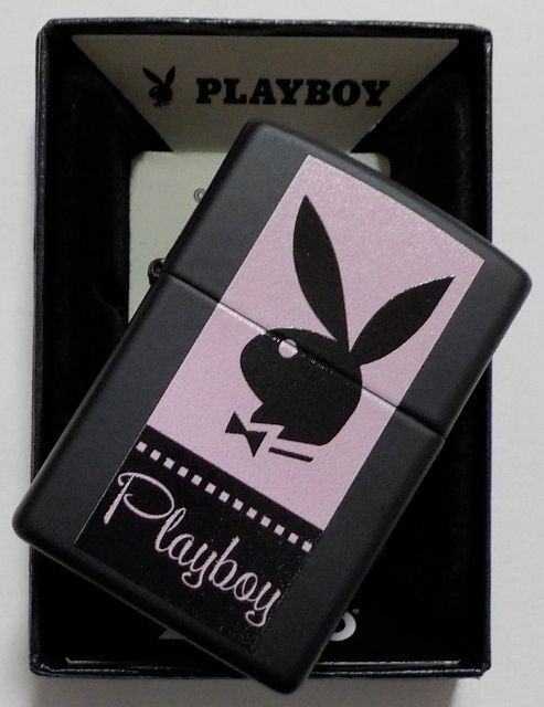 画像: ☆PLAYBOY！人気の・・プレイボーイ PINK BUNNY  渋いブラック Black Matte Zippo！新品