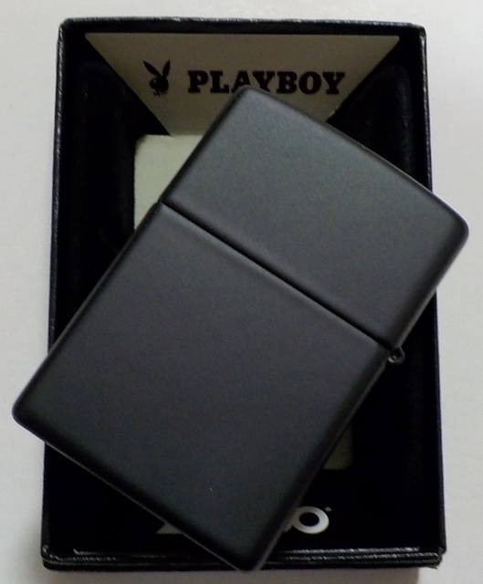 画像: ☆PLAYBOY！人気の・・プレイボーイ PINK BUNNY  渋いブラック Black Matte Zippo！新品