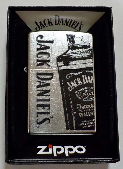 画像1: ☆Jack Daniel's！人気のウィスキー ジャック・ダニエルズ！OLD NO.7 ボトル柄  Street Chrome Zippo！新品