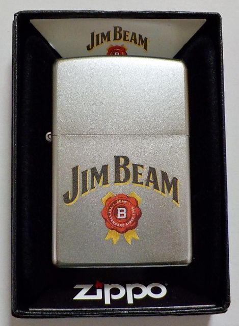 画像1: ☆JIM BEAM！ジム・ビーム 人気の・・バーボン・ウイスキー Satin  Chrome Zippo！新品