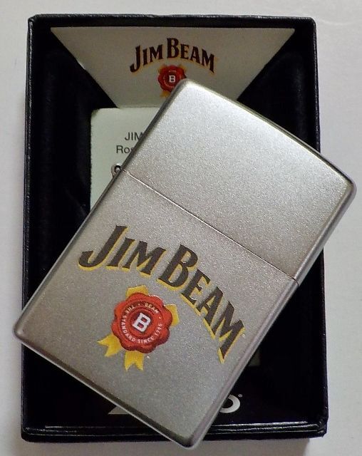 画像: ☆JIM BEAM！ジム・ビーム 人気の・・バーボン・ウイスキー Satin  Chrome Zippo！新品