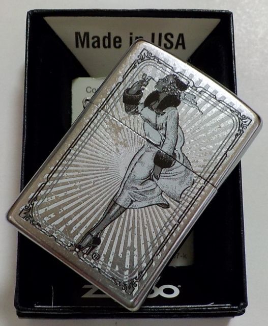 画像: ☆Windy！人気の・・ウィンディ Vintage Girl Frame！Street Chrome Zippo ! 新品