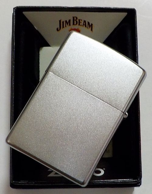 画像: ☆JIM BEAM！ジム・ビーム 人気の・・バーボン・ウイスキー Satin  Chrome Zippo！新品