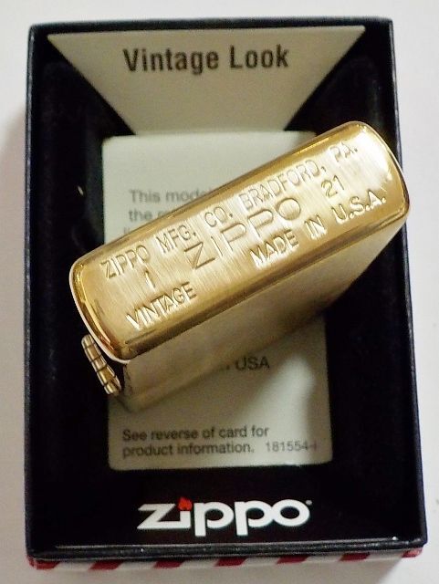 画像: ☆１９３７Replica Vintage Look ＃２４０ＣＣ  Solid Brass  Wライン無し ２０２１年 Zippo！新品