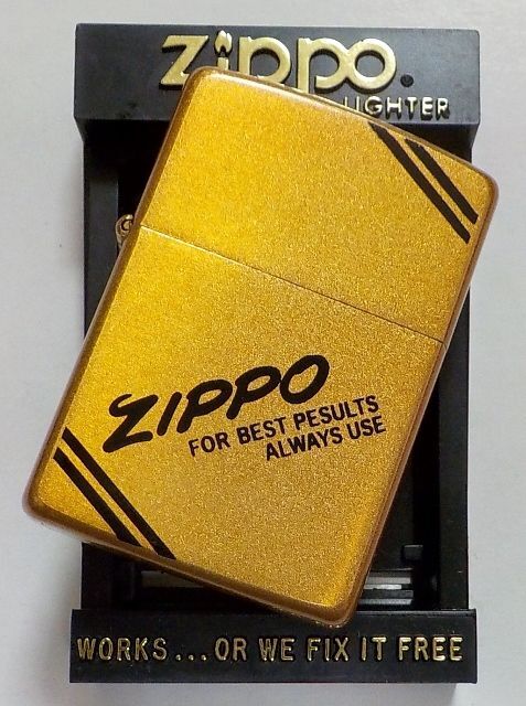 画像: ☆１９８９年８月 製 色鮮やかな・・全面ゴールドラメ調！お洒落な・・デザイン ZIPPO！新品