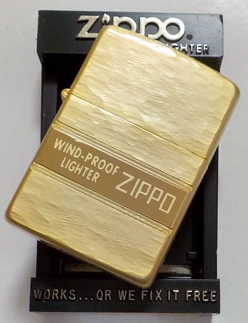 画像: ☆１９８９年９月 製 淡い・・全面ゴールド＆両面リューター調 お洒落な・・デザイン ZIPPO！新品