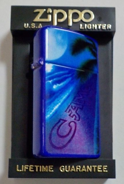 画像: ☆キャメル！CAMEL SLIM！１９９３年 お洒落なパープル系 両面デザイン USA  スリム ZIPPO！未使用品