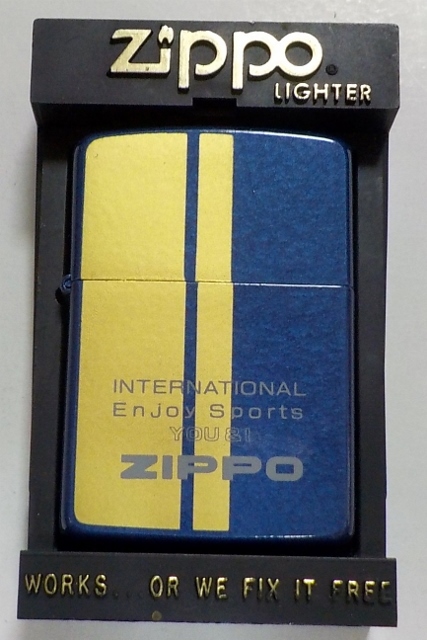 画像1: ☆１９８９年８月 製 色鮮やかな・・全面ブルー＆ゴールド！お洒落な・・デザイン ZIPPO！新品