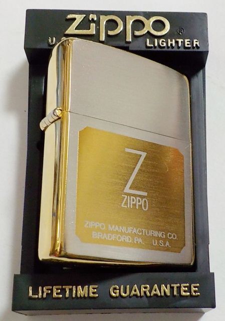 画像: ☆１９９０年１０月 製 色鮮やかな・・シルバー＆ゴールド！お洒落な・・コンビデザイン ZIPPO！新品