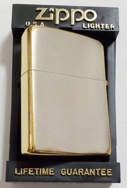 画像: ☆１９９０年１０月 製 色鮮やかな・・シルバー＆ゴールド！お洒落な・・コンビデザイン ZIPPO！新品