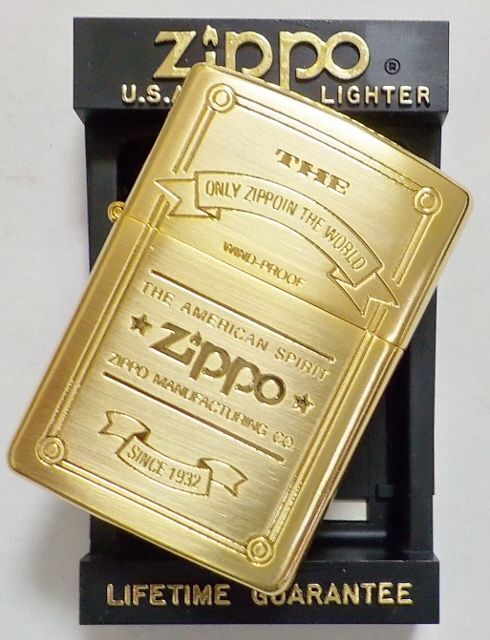 画像: ☆１９９１年４月 製 金色に輝く・・全面ゴールド！繊細な・・彫刻デザイン ZIPPO！新品
