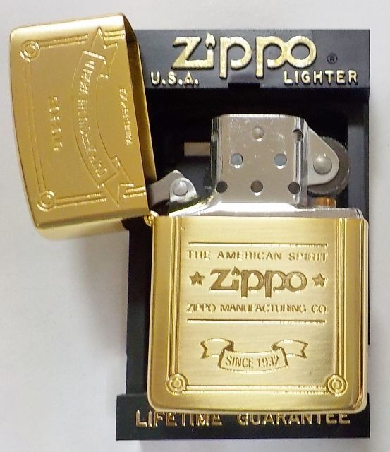 画像: ☆１９９１年４月 製 金色に輝く・・全面ゴールド！繊細な・・彫刻デザイン ZIPPO！新品
