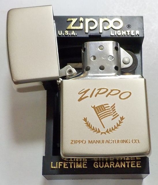 画像: ☆１９９０年３月 製 星条旗デザイン！全面シルバー銀加工！VINTAGE  ZIPPO！新品