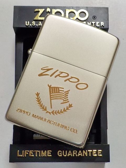 画像: ☆１９９０年３月 製 星条旗デザイン！全面シルバー銀加工！VINTAGE  ZIPPO！新品