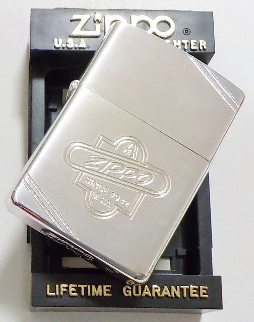 画像: ☆１９９１年５月 製 ダイアゴナルライン！全面シルバー銀加工！VINTAGEデザイン ZIPPO！新品