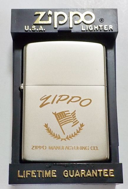 画像1: ☆１９９０年３月 製 星条旗デザイン！全面シルバー銀加工！VINTAGE  ZIPPO！新品