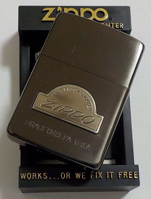 画像: ★１９８７年４月 VINTAGE オールドメタル エンブレム！ブラックサテン ZIPPO！未使用品C