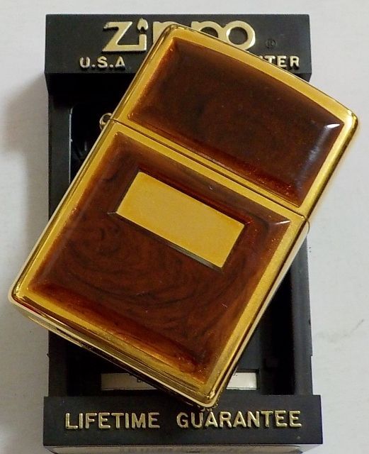 画像: ☆名品 ＃３６  渋い・・ゴールデン・トータス！１９９5年9月製 両面 べっ甲調 GOLD PLATE ZIPPO！未使用品