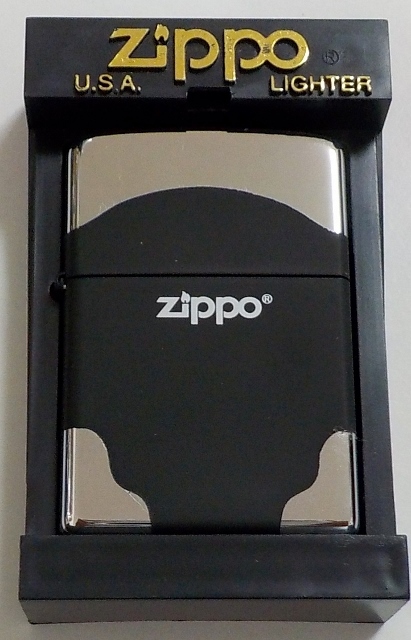 画像1: ★２００３年７月（G）お洒落な・・２トーン！ブラック＆シルバー鏡面 ZIPPO！新品