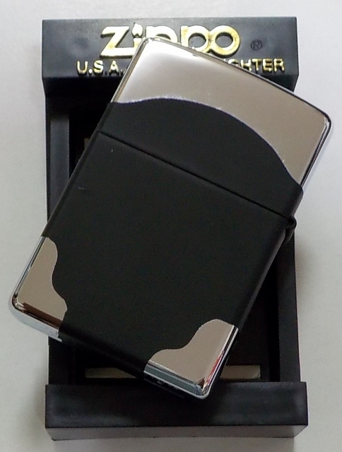 画像: ★２００３年７月（G）お洒落な・・２トーン！ブラック＆シルバー鏡面 ZIPPO！新品