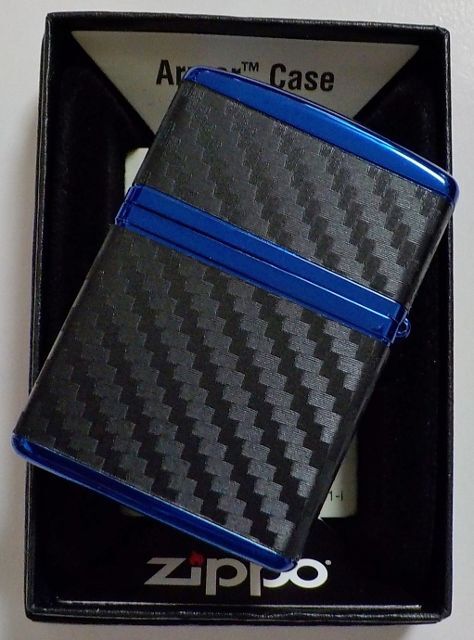 画像: ☆豪華！ARMOR CARBON SERIES！４面連続カーボン貼り ブルーカラー ZIPPO！新品