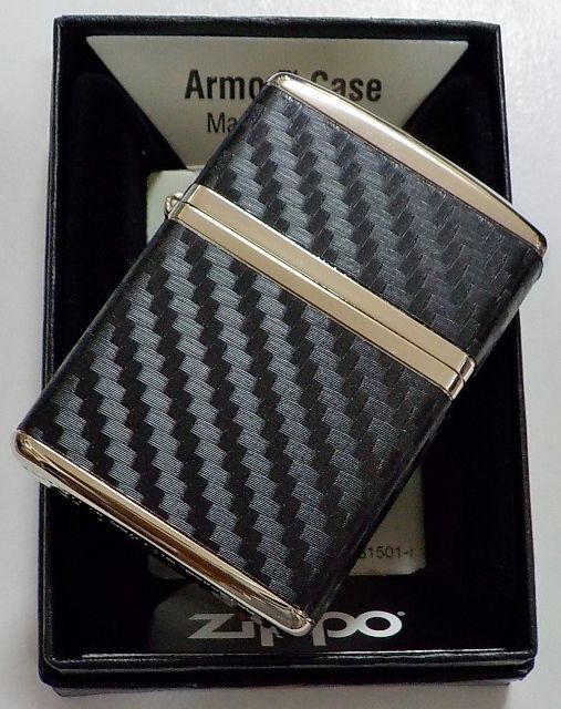 画像1: ☆豪華！ARMOR CARBON SERIES！４面連続カーボン貼り シルバーカラー ZIPPO！新品