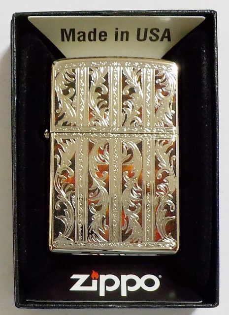 画像1: ☆豪華！MARBLE ARABESUQUE！マーブル アラベスク模様 両面加工 シルバーカラー ZIPPO！新品