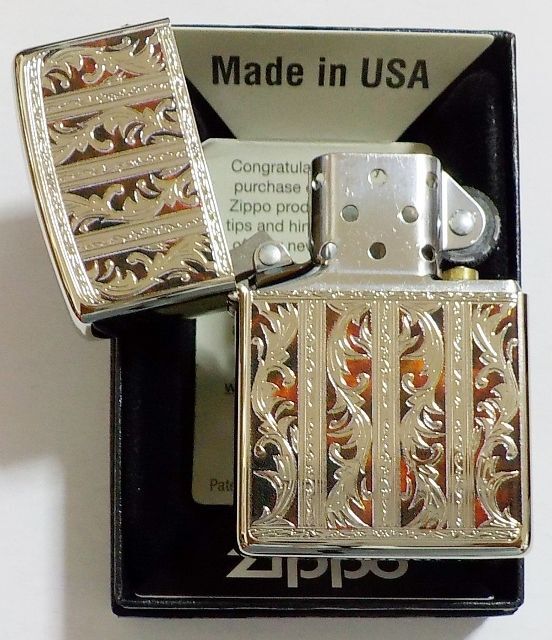 画像: ☆豪華！MARBLE ARABESUQUE！マーブル アラベスク模様 両面加工 シルバーカラー ZIPPO！新品