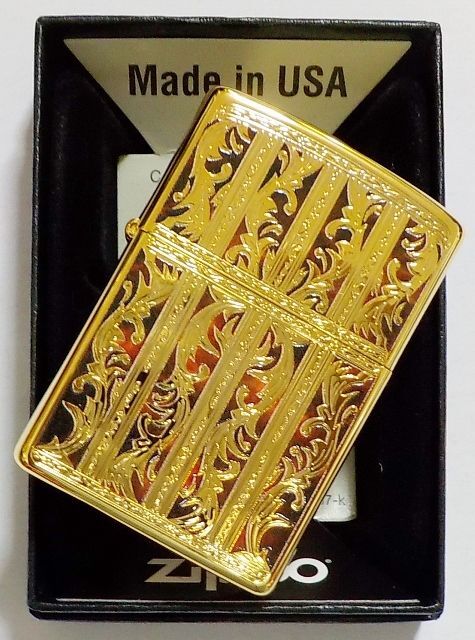 画像: ☆豪華！MARBLE ARABESUQUE！マーブル アラベスク模様 両面加工 ゴールドカラー ZIPPO！新品