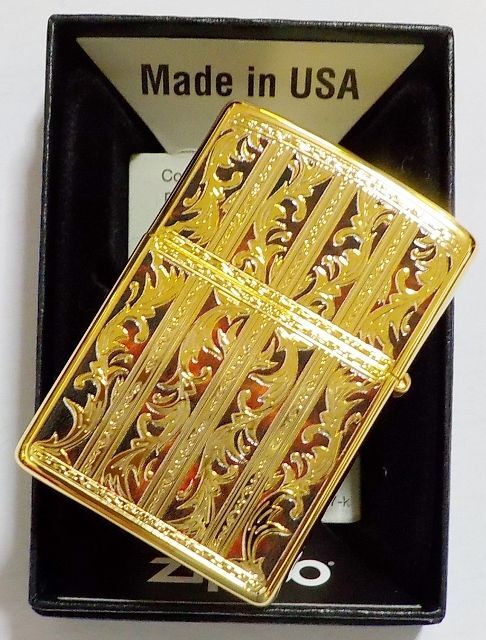 画像: ☆豪華！MARBLE ARABESUQUE！マーブル アラベスク模様 両面加工 ゴールドカラー ZIPPO！新品