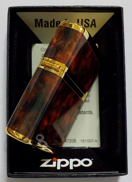 画像: ☆豪華！BROWN MARBLE！4面連続加工 ZIPPO LOGO！高級感あふれる・・GOLD ZIPPO！新品