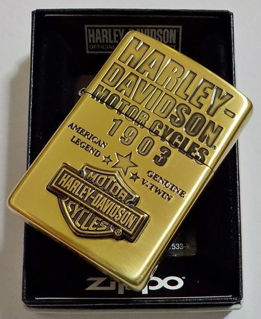 画像: ☆HARLEY-DAVIDSON！１９０３ ロゴマークメタル 真鍮いぶし ２０２２年 JAPAN MODEL ZIPPO！新品