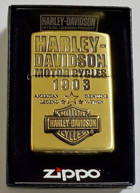 画像1: ☆HARLEY-DAVIDSON！１９０３ ロゴマークメタル 真鍮いぶし ２０２２年 JAPAN MODEL ZIPPO！新品