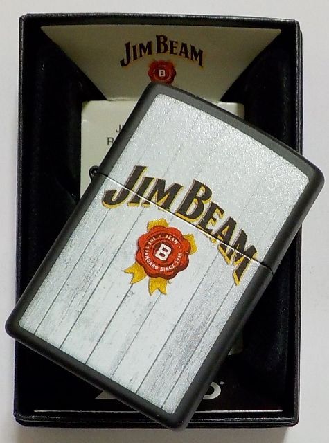 画像: ☆JIM BEAM！ジム・ビーム 人気の・・バーボン・ウイスキー 渋いブラック ２０２３年 Zippo！新品