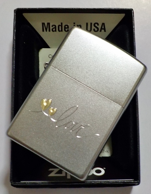 画像: 💗ハート ＆ ラブ デザイン！オート２トーンプロセス ２０２３年８月 Satin Chrome Zippo！新品