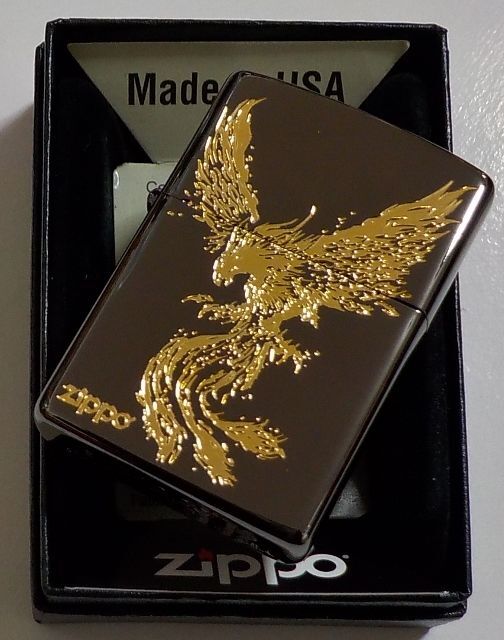 画像: ☆豪華！フェ二ックス！Ｐｈｏｅｎｉｘ  鳳凰 全面ブラック＆ゴールド デザイン ＺＩＰＰＯ！新品