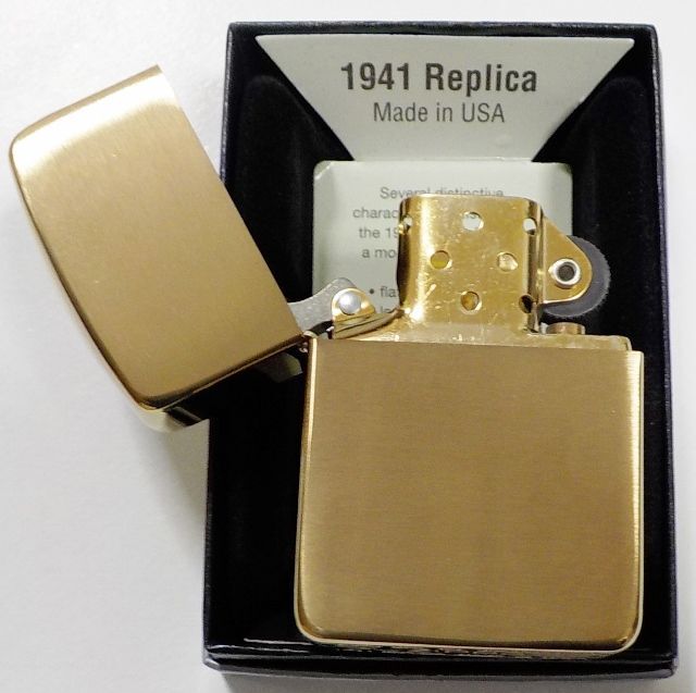 画像: ★１９４１ Replica Brushed Solid  Brass 真鍮ケース ２０２２年 新ボトム １９４１REPLICA 刻印モデル ZIPPO！新品