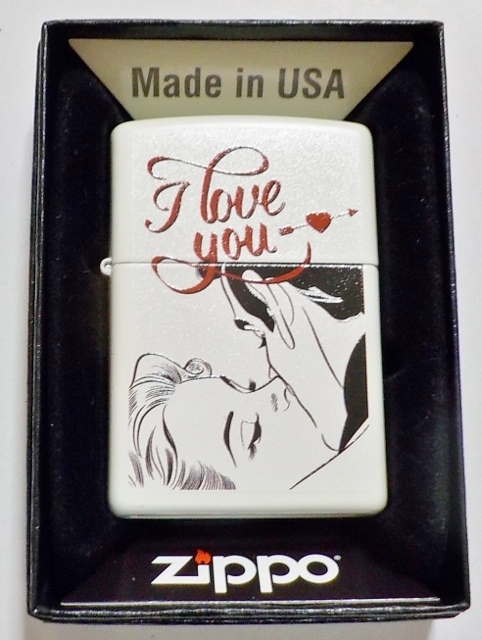 画像1: ☆復刻オールドデザイン！ I Love You ♡ USA 加工 ホワイトマット ZIPPO！新品