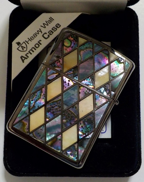 画像: ☆☆豪華アーマー！ベネチアンテイストシェル 両面天然貝 ２００３年１２月 ブラック ARMOR ZIPPO！未使用品B