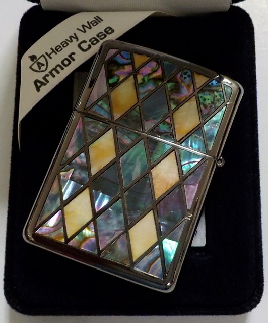 画像: ☆☆豪華アーマー！ベネチアンテイストシェル 両面天然貝 ２００３年１２月 ブラック ARMOR ZIPPO！未使用品A