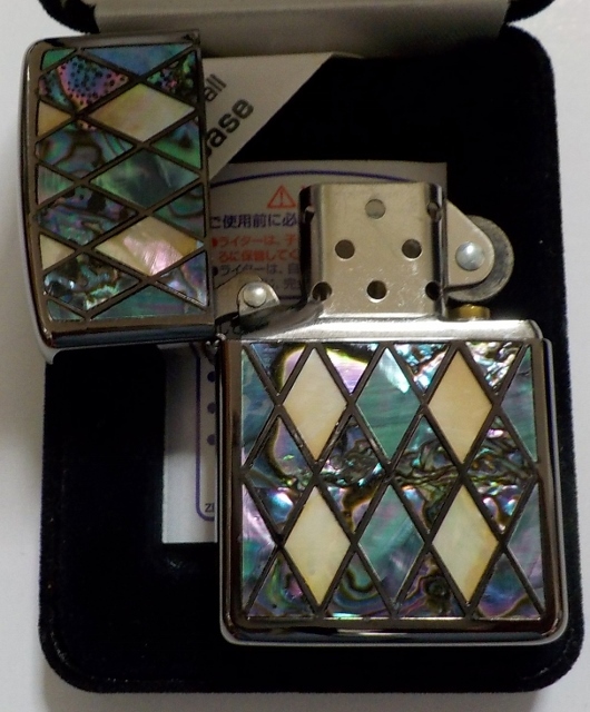 画像: ☆☆豪華アーマー！ベネチアンテイストシェル 両面天然貝 ２００３年１２月 ブラック ARMOR ZIPPO！未使用品B