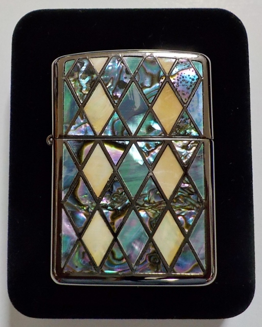画像1: ☆☆豪華アーマー！ベネチアンテイストシェル 両面天然貝 ２００３年１２月 ブラック ARMOR ZIPPO！未使用品B