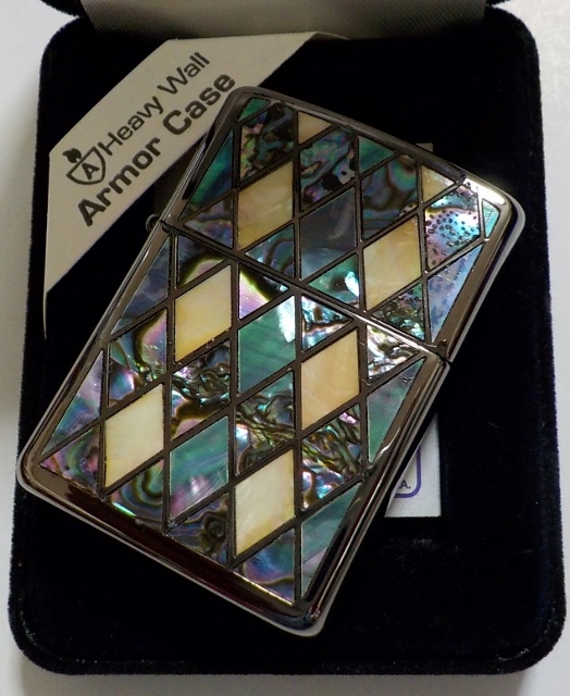 画像: ☆☆豪華アーマー！ベネチアンテイストシェル 両面天然貝 ２００３年１２月 ブラック ARMOR ZIPPO！未使用品B