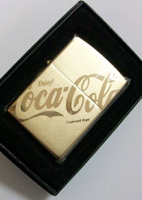 画像: コカ・コーラ！Coca-Cola ２００１年 ロゴ ゴールド ZIPPO！新品