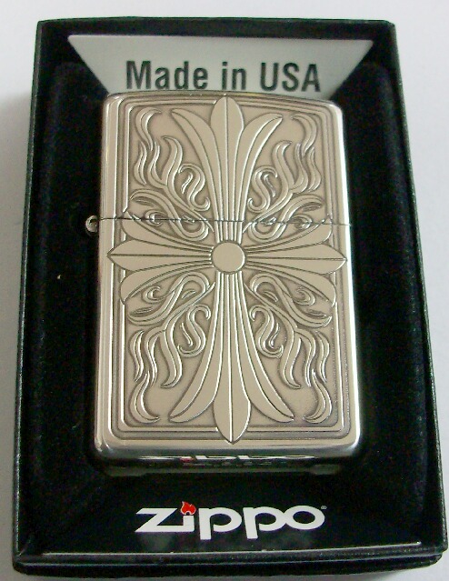 画像1: ☆豪華！クロス　両面 十字架デザイン！銀いぶし　ZIPPO！新品