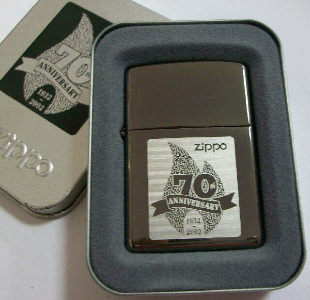 画像: ☆ZIPPO社 ７０周年記念限定　２００２年 ブラックアイス　ZIPPO！新品