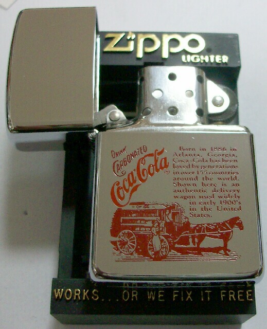 画像: １９８６年！Coca-Cola　コカ・コーラ 赤 馬車デザイン ＃２５０ ＺＩＰＰＯ！新品